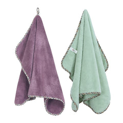 Spread Spain Microfiber Hand Towel 400 Gsm | Super Soft & Highly Absorbent Hand Towel For Gym & Workout Towels - Olive & Fashion Fruit (Pack Of 2)