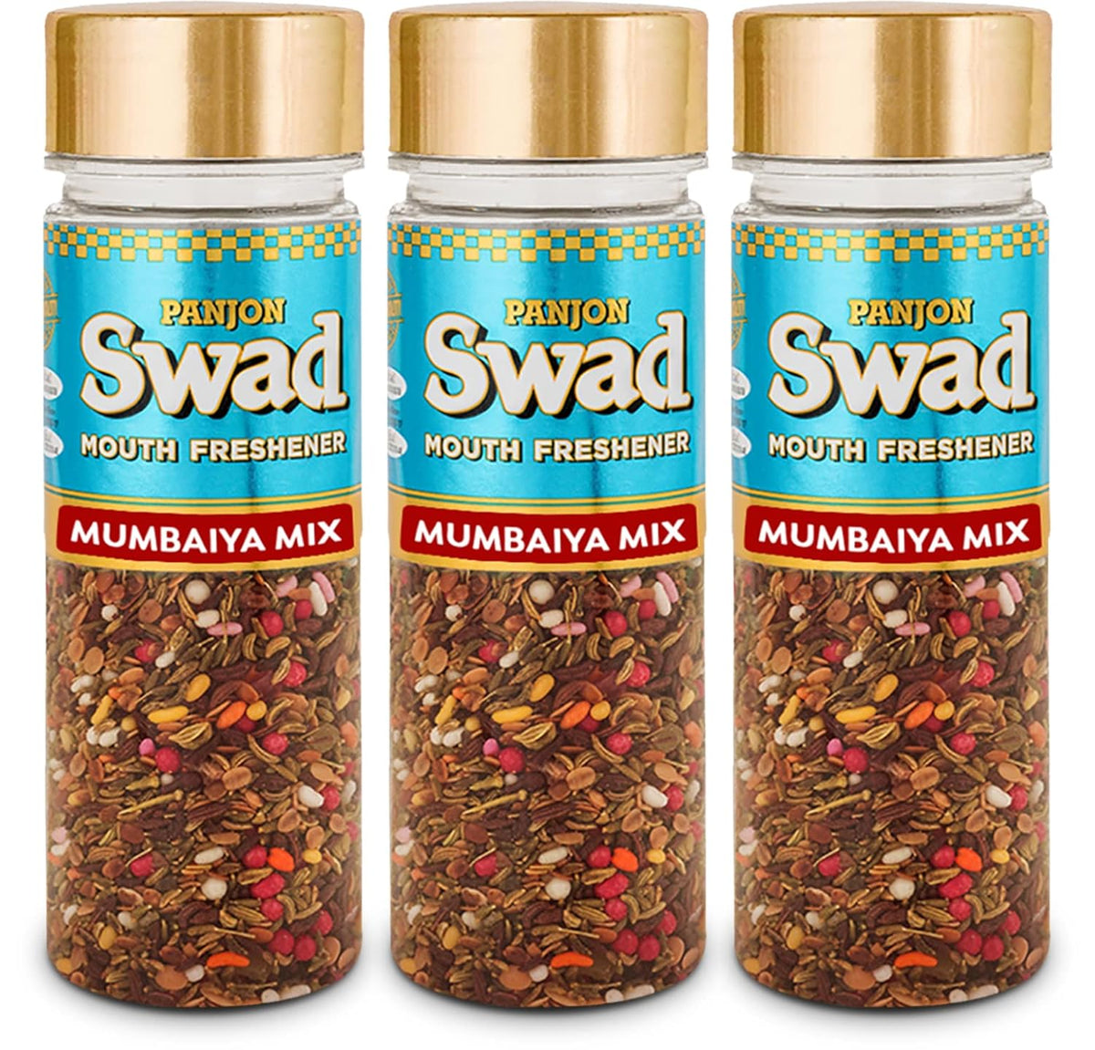Panjon Swad Mumbaiya Mix Mukhwas 390gm, (130gm *3 Bottles) | Perfect For After-Meal Snack