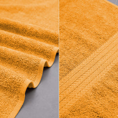 Hokipo 100% Cotton Bath Towels 600 Gsm | Extra Soft & Absorbent Large Size Towel For Men & Women - Yellow (In-624)
