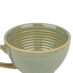 Ceramic Coffee Cup Saucer Set - Pista Green, 250ml | Ceramic Mug With Glossy Finish | Mug For Coffee - Ceramic Coffee Mug | 1 Cup + 1 Saucer - Microwave Safe