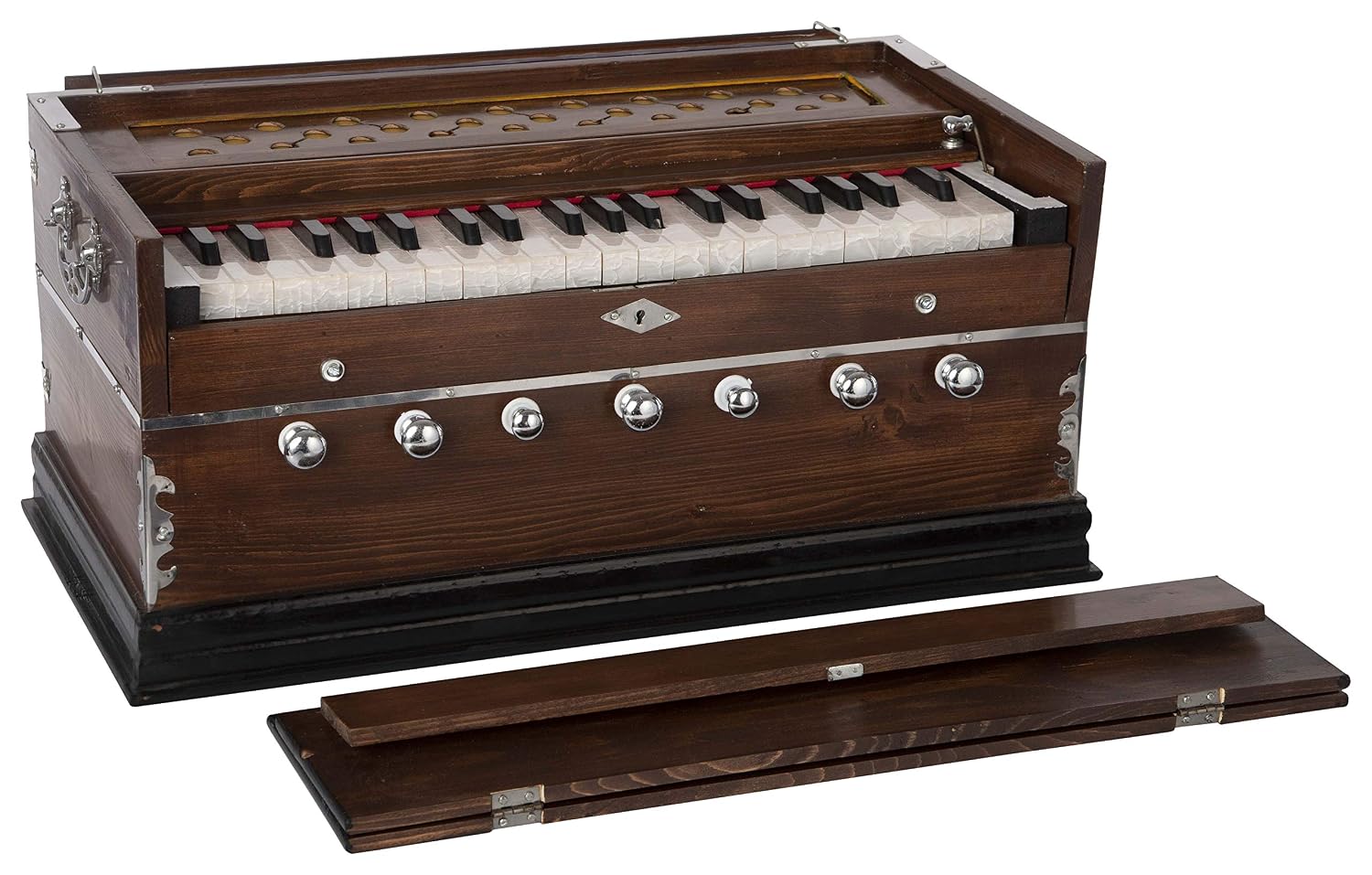 Musical Instrument Harmonium With Cover - 7 Stopper, Double Bellow, 39 Keys, Two Reeds (Bass-Male) | Handmade Instrument - Tuning 440 Standard Pitch