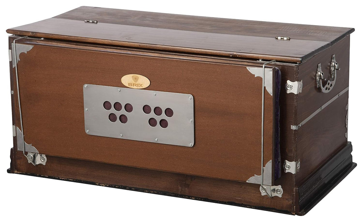 Musical Instrument Harmonium With Cover - 7 Stopper, Double Bellow, 39 Keys, Two Reeds (Bass-Male) | Handmade Instrument - Tuning 440 Standard Pitch