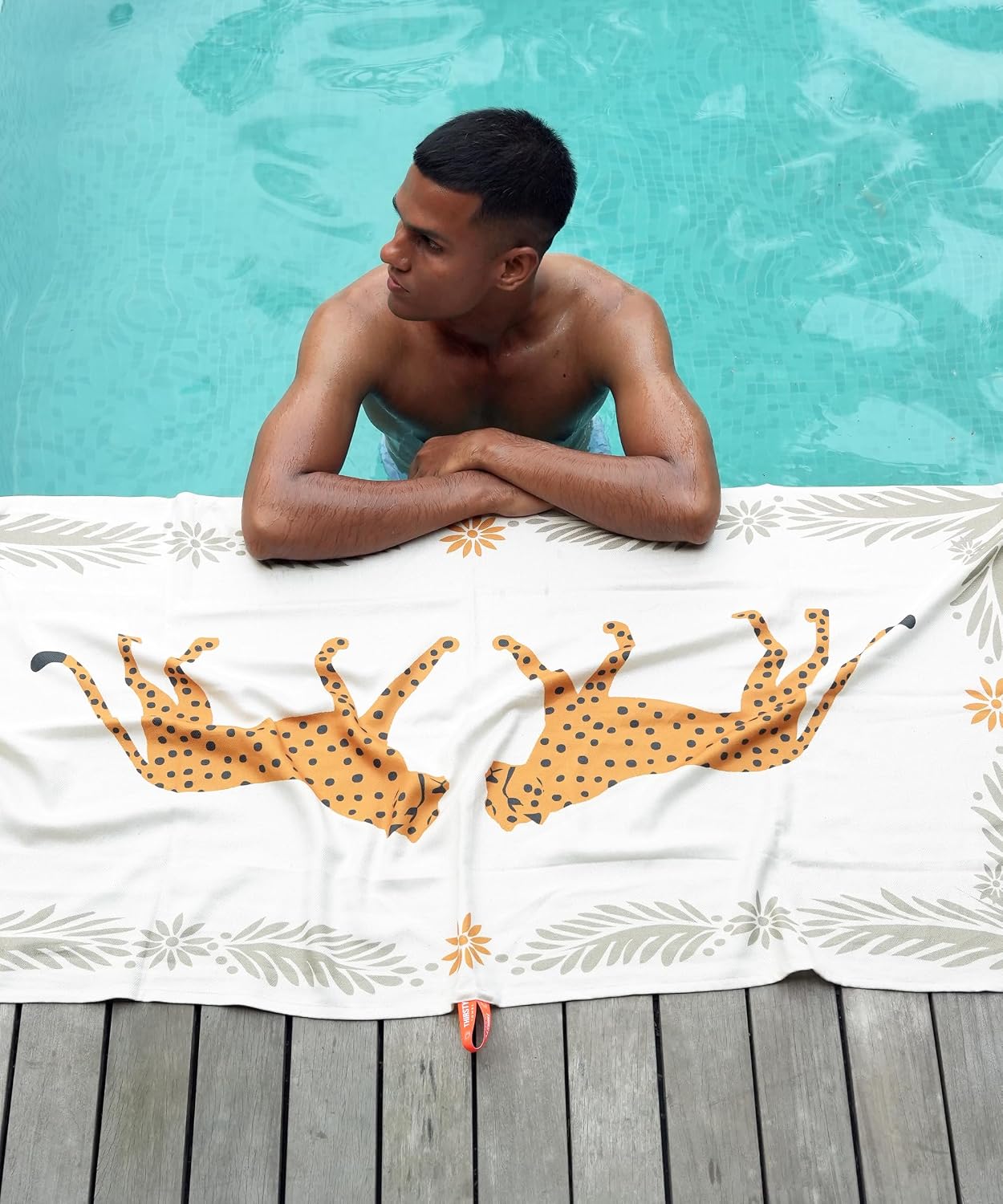Thirsty Towel Bamboo Bath Towels 720 Gsm | Quick Dry Lightweight High Absorbent Bath Towel Large Size | Pack Of 3 (Cheetah Charm + Sunlight Bloom & Twilight Weave)