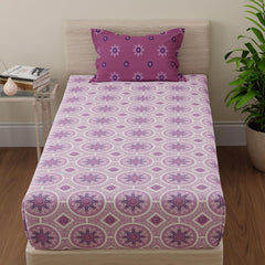 Single Bedsheets With 1 Pillow Cover - 55 X 88 Inches, Pink & Magenta | Perfect For Home Decor & Gifts | 144 Thread Count