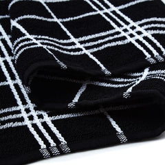 Encasa Xo Kitchen Towels Dish Cloths Sets 430 Gsm | Highly Absorbent Cotton Terry Towels Multipurpose For Washing Dishes & Cleaning Towel | Pack Of 4 (Black Terry)