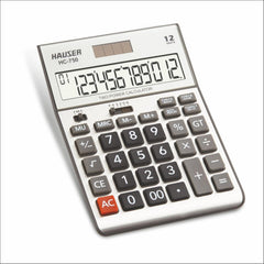 Hauser HC-750 Desktop Basic Calculator | Solar And Battery Dual Power | Acrylic Protection For Solar And LCD | Ideal For School, College, Home, Office And Shop Use |