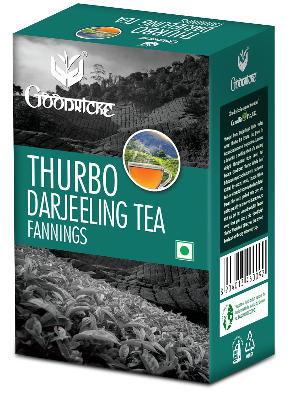 Goodricke Thurbo Fanning Darjeeling Tea - 250gm, 8.8 Ounce | Premium Black Tea With Long Lasting Taste & Aroma - 100% Pure & Original Loose Leaves Chai | Single Estate Whole Leaf Tea - Low Caffeine