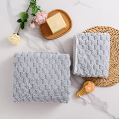 HomeCloud Microfiber Soft & Fuffy Bath & Face Towel 400 Gsm With Hanging Loop | 3x Softer Than Cotton Towels | Highly Absorbent Set Of 2 (Grey)