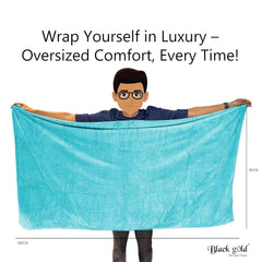 Black Gold The Finer Touch Oversized Microfiber Bath Towel 1800 Gsm | Soft Quick-Dry Microfiber Towel For Men & Women (Green Blue)- Pack Of 3