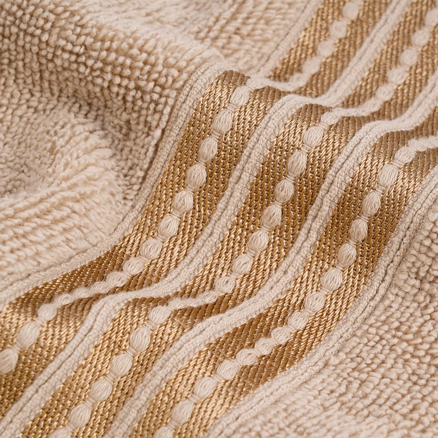 Micro Cotton Remy Basel Luxury Terry Cotton Bath Towel 550 Gsm | Super Comfortable 100% Long Staple Cotton Bath Towel (Apricot)