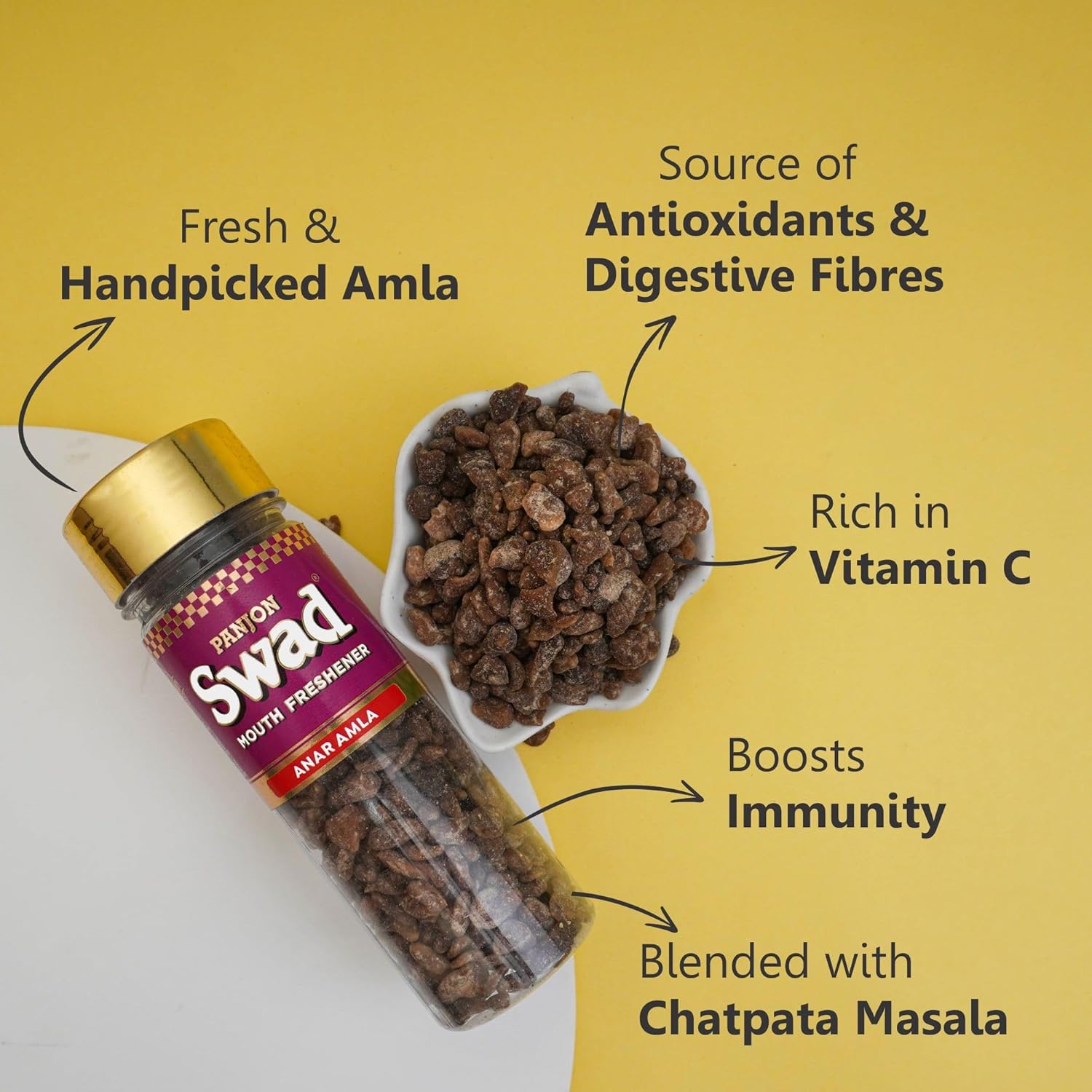 Panjon Swad Anar Amla Candy Mukhwas 120gm, | Digestive Mouth Freshener