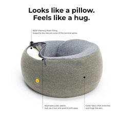 Travel Pillow Pure Memory Foam Neck Pillow, Comfortable Pillow, Size - Standard | Cloud Forest, Breathable Cover, Machine Washable, Airplane Travel Kit For Travelling, Adjustable Pillow