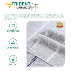 Mytrident Bath Towel Urban Comfort 450 Gsm | 100% Cotton Bath Towel (Disty Grey)