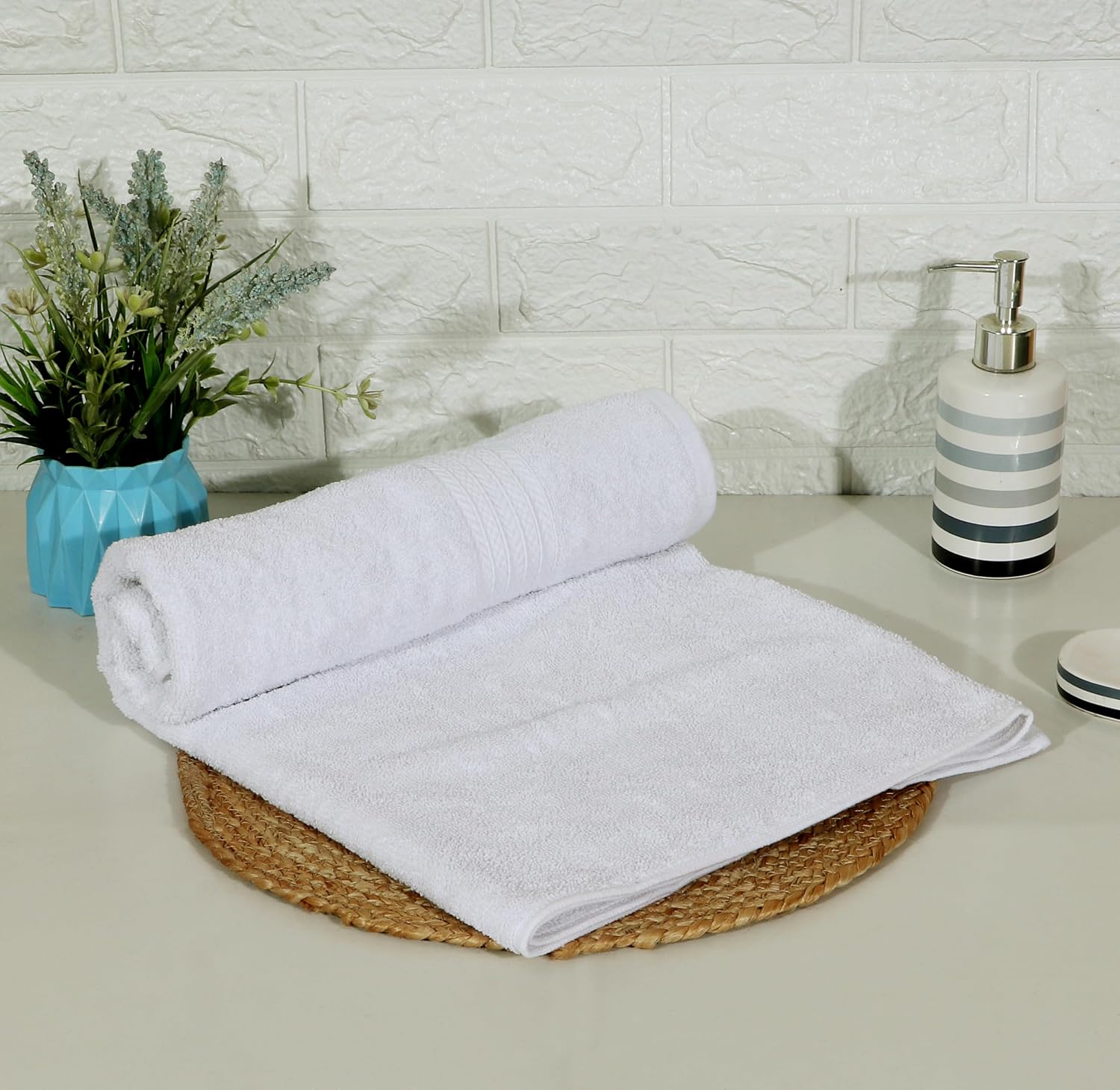 RD Trend 100% Cotton Bath Towels 1000 Gsm | Soft & Absorbent Bath Towel For Men, Women Urban Comfort (White) - 2 Pcs