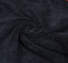 Softspun Microfiber High Loop Cleaning Cloths Towel 400 Gsm | Highly Absorbent, Lint & Streak Free, Multi-Purpose Wash Cloth For Kitchen, Window, Silverware - Pack Of 3 (Black)