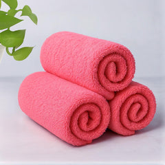 Kuber Industries Cleaning Towel 450 Gsm | Reusable & Water Absorbent Towels For Cleaning Glass, Kitchens & Bathrooms - Pack Of 3 (Pink)