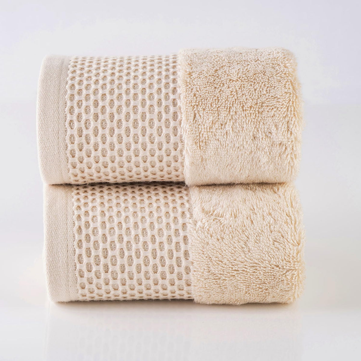 Spread Spain Hand Towels 500 Gsm | Micro Modal Large Size Highly Absorbent Soft Quick Dry Hand Towel (Light Beige) - 2 Pcs
