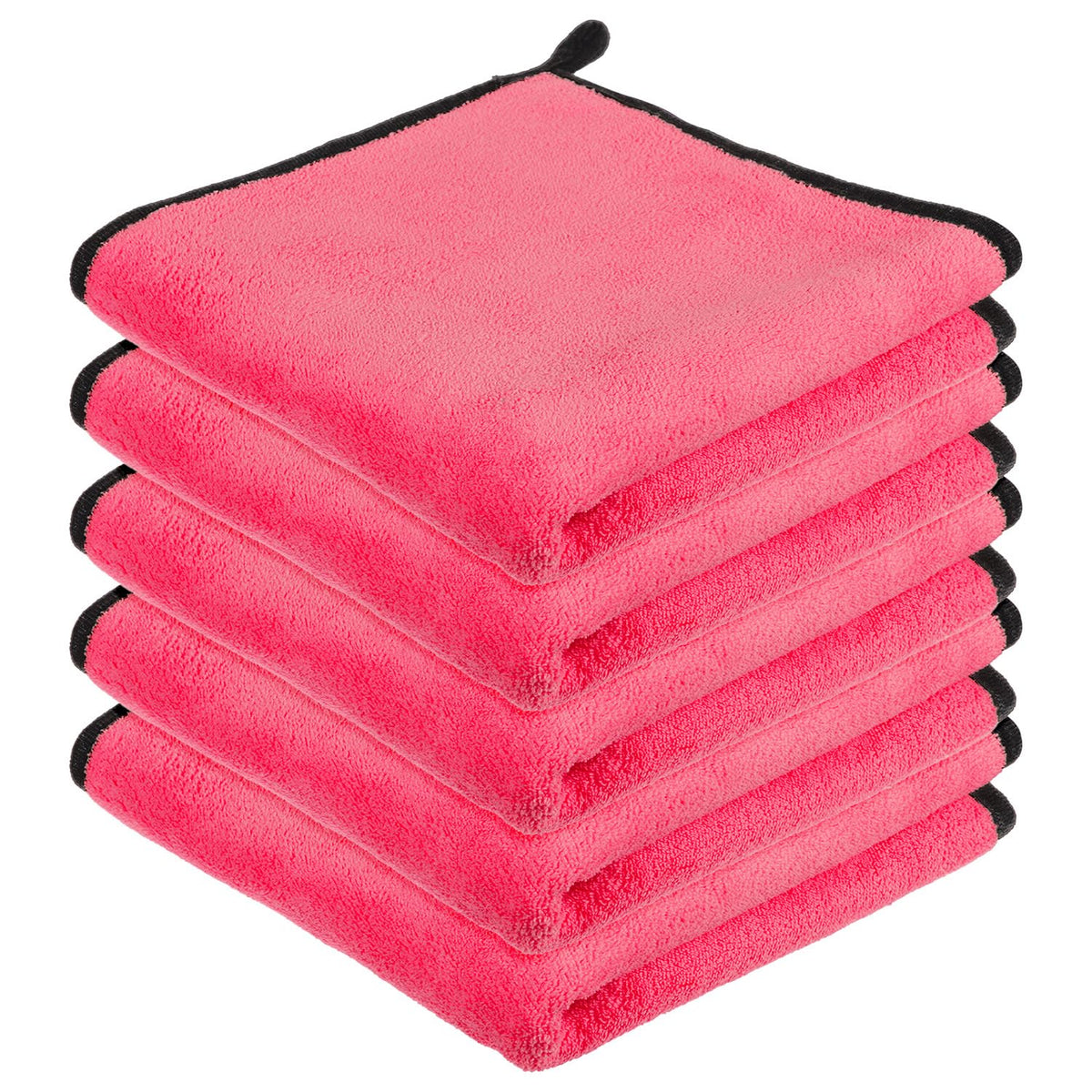 Kuber Industries Cleaning Towel 750 Gsm | Reusable Cleaning Cloths For Kitchen, Duster & Home Cleaning With Hanging Loop - Pack Of 5 (Pink)