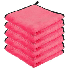 Kuber Industries Cleaning Towel 750 Gsm | Reusable Cleaning Cloths For Kitchen, Duster & Home Cleaning With Hanging Loop - Pack Of 5 (Pink)
