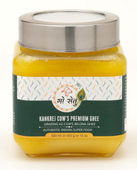 Organic Kankrej Cow Ghee By ?? ???? | Delicous & Healthy Curd-Churned Cultured Pure Bilona A2 Ghee Perfect For Roast Makhana | (500ml) 16.9 Ounce | Jar Pack