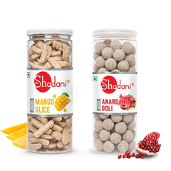 Shadani Combo Mango Slice & Anardana Goli | Sweet & Spicy Digestive Treats | Mouth Freshener Candy | (2 X 170gm,) Jars