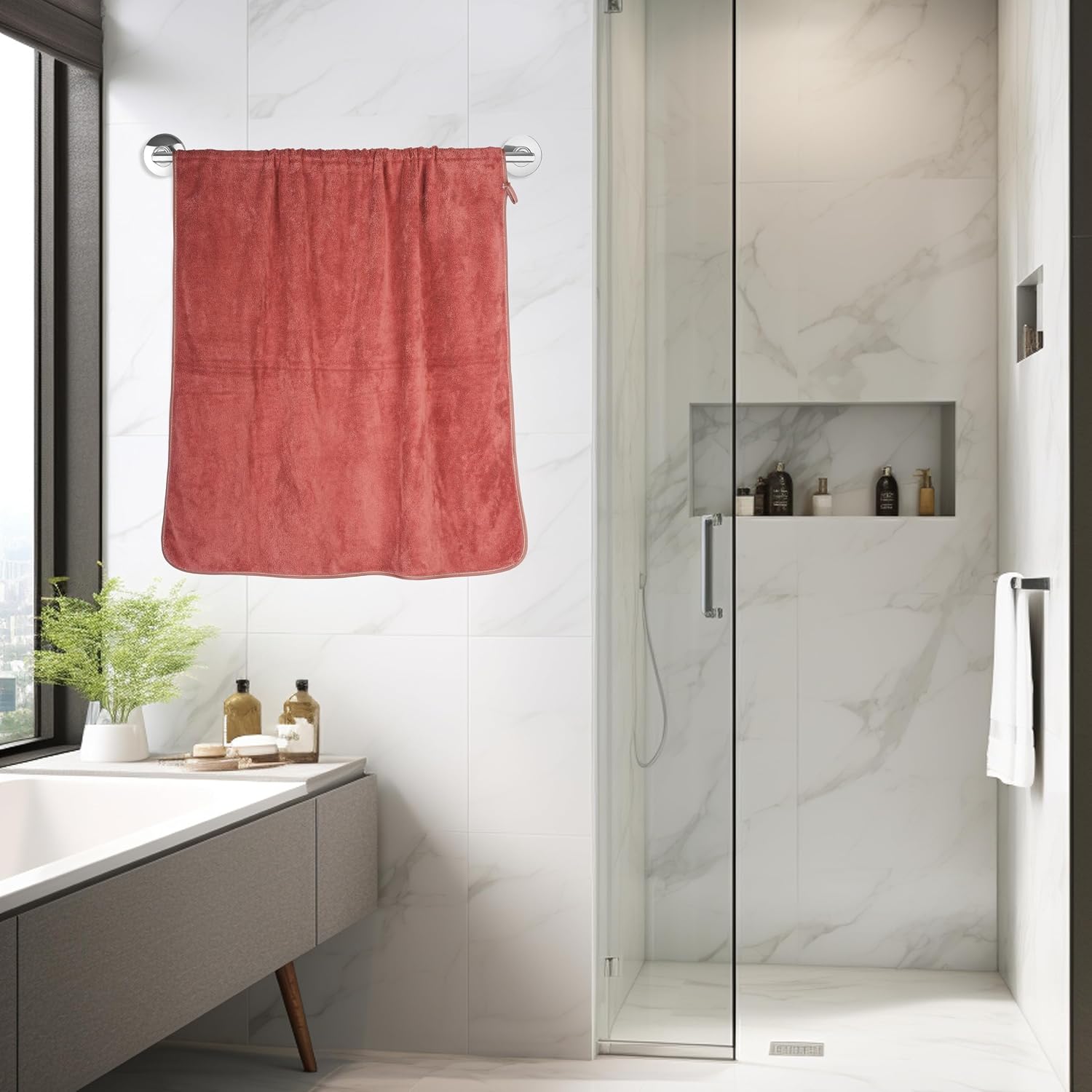 Sellsworld Microfiber Large Bath Towel | Quick Dry Super Absorbent Bath Towel For Men & Women | Towel For Bath, Travel, Gym, Beach, Pool & Yoga (Coffee & Red Wine)