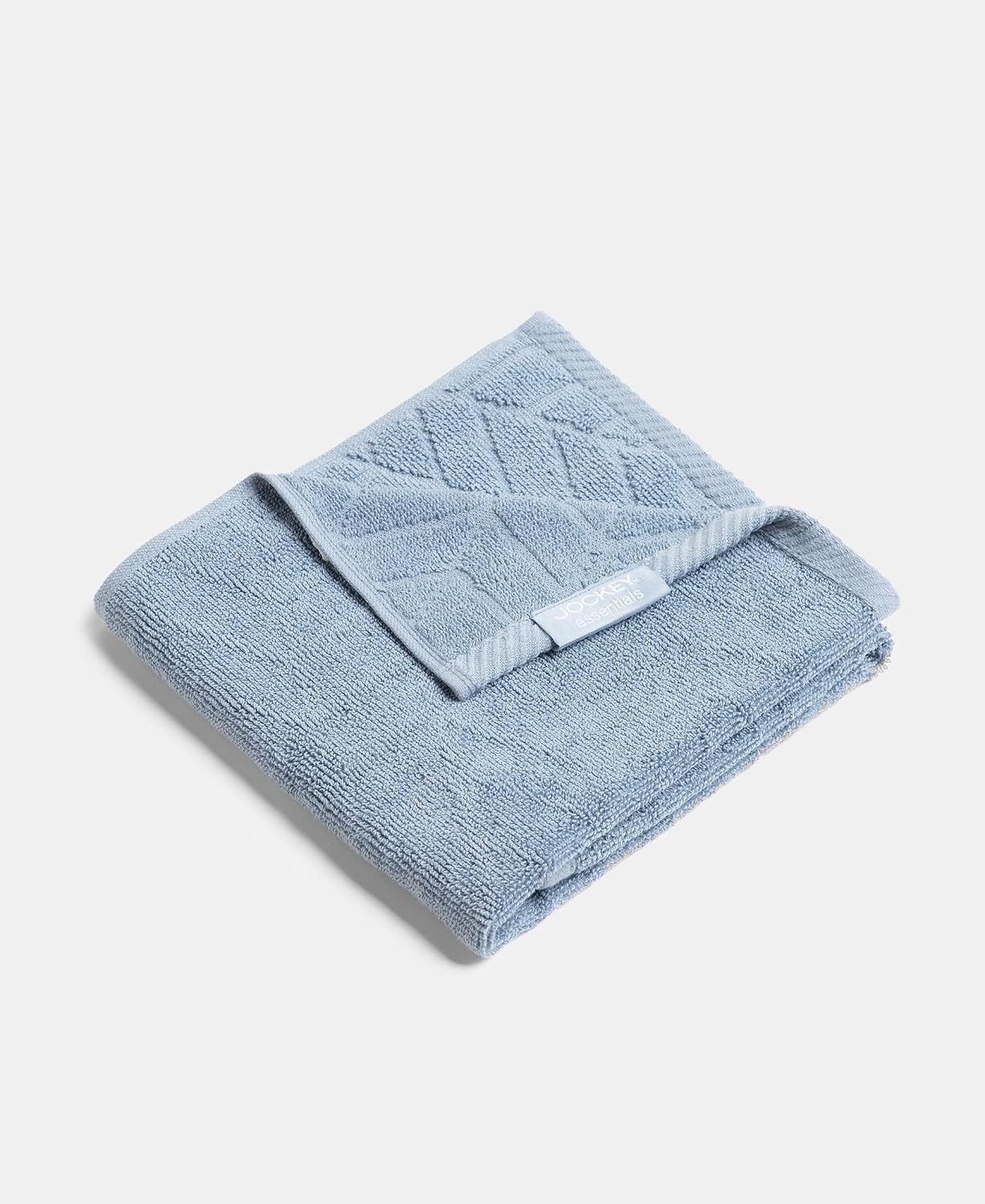 Jockey T202 Men'S Cotton Terry Ultra Soft & Durable Patterned Hand Towel 400 Gsm - Pack Of 2 (Dusty Blue)