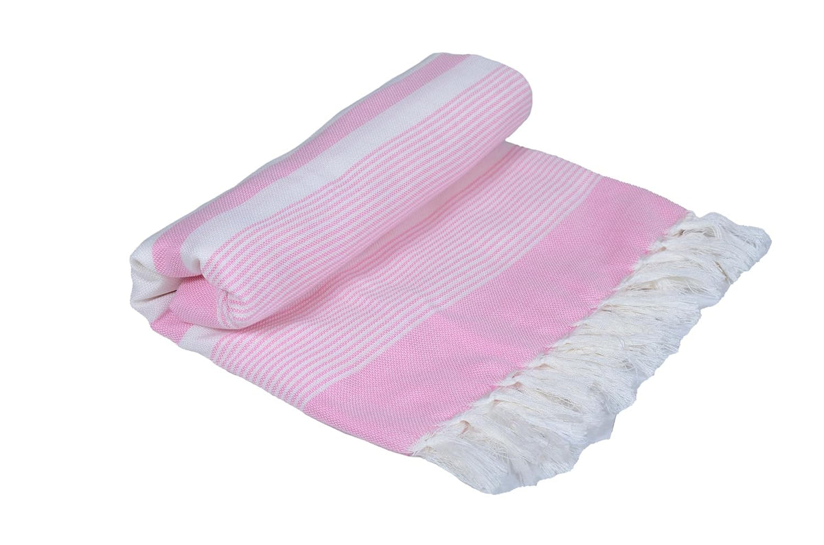 Traditional Thread'S 100% Bamboo Large Size Bath Towels 350 Gsm | Ultra Soft, Absorbent, Light Weight & Quick Dry Towel, Travel, Gym, Beach (Baby Pink Stripes)