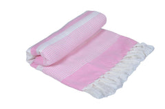 Traditional Thread'S 100% Bamboo Large Size Bath Towels 350 Gsm | Ultra Soft, Absorbent, Light Weight & Quick Dry Towel, Travel, Gym, Beach (Baby Pink Stripes)