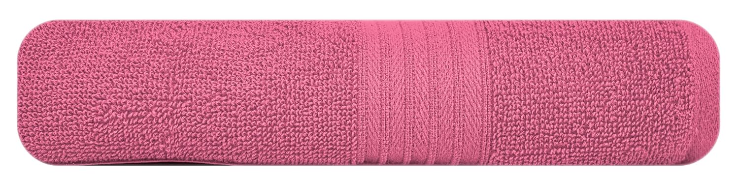 Ojalika Fashion Polycotton Large Size Bath Towel 450 Gsm | Quick Dry, Soft Absorbent Bath Towel (Pink)