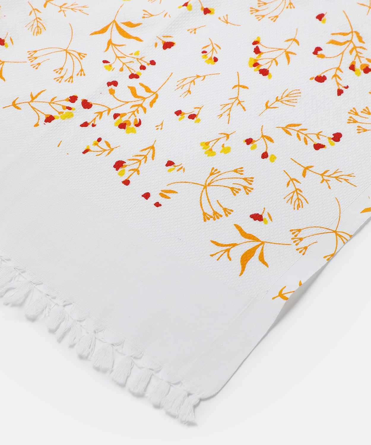 Suam Aruba Cotton Towel 400 Gsm | Quick Absorption For Beach, Pool, Travel, Spa & Yoga | Printed Cotton Towel - Standard Size | Saffron