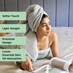 Hamelin The Ezra Waffle Hand Towel 200 Gsm | Pure Cotton Lightweight Anti Microbial & Water Absorbent | Softer Touch Quick Drying Towels (Pewter Grey)