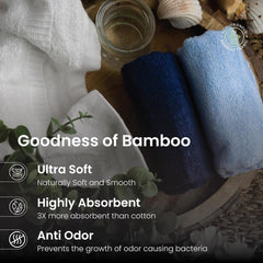 Mush 100% Bamboo Face Towel 500 Gsm | Ultra Soft, Absorbent, & Quick Dry Towels For Facewash, Gym, Travel | Suitable For Sensitive/Acne Prone Skin | Pack Of 3