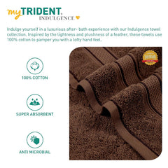 Mytrident Indulgence Collection Hand Towel 400 Gsm | 100% Cotton For Men & Women Hand Towel - Roasted Java (Pack Of 2)