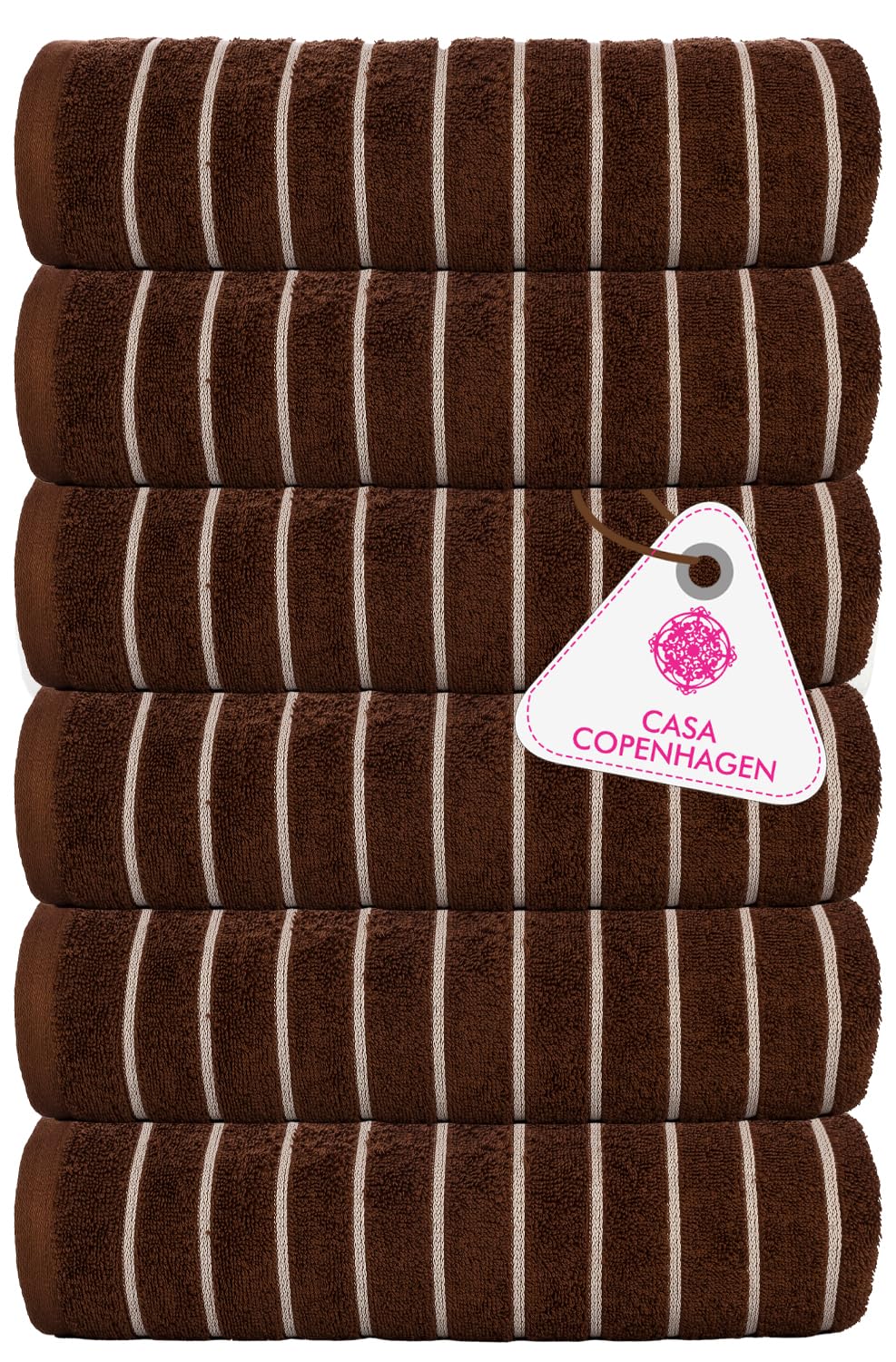 Casa Copenhagen Egyptian Cotton Ecstatic Hand Towel 740 Gsm (Brown)- 6 Pcs