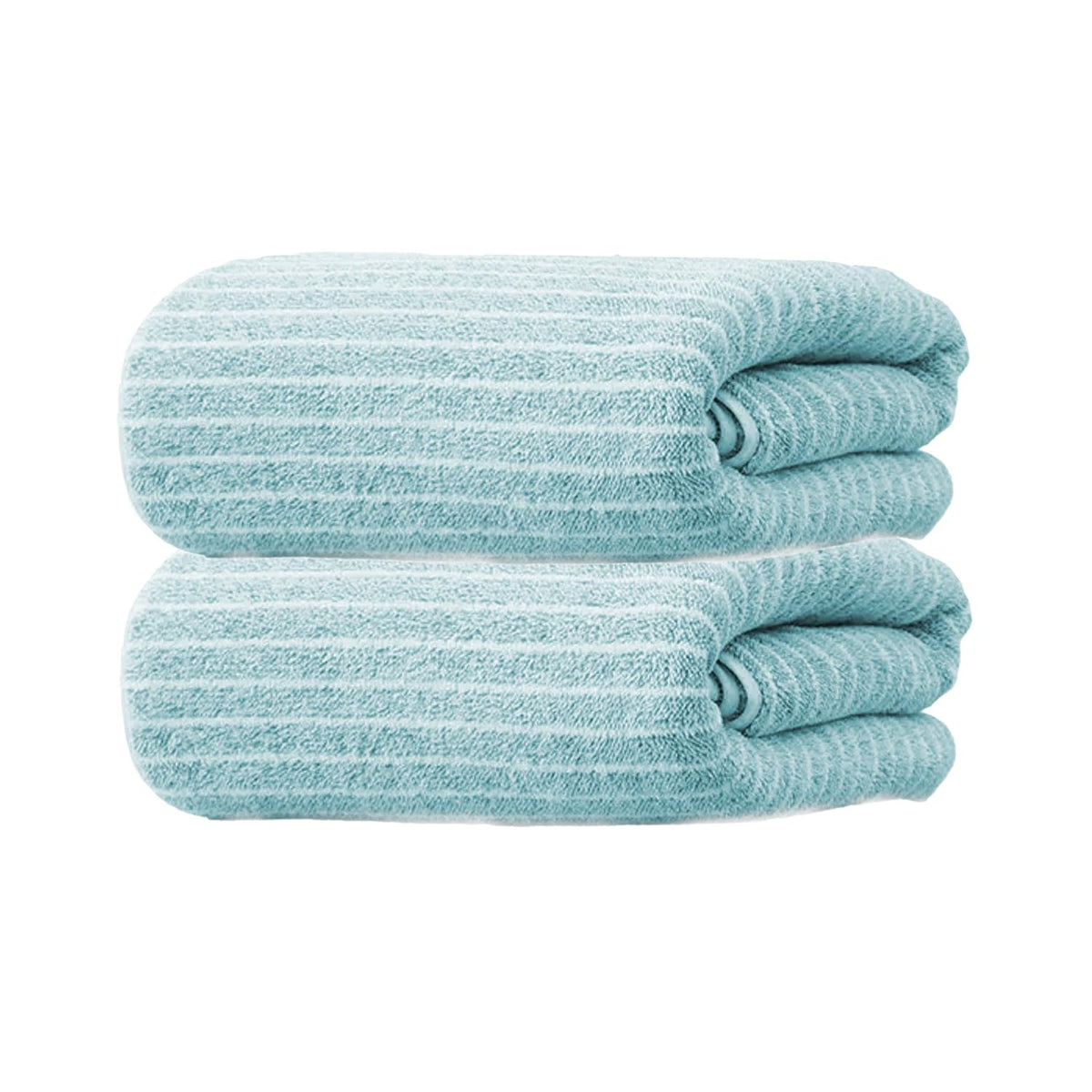 Black Gold The Finer Touch Microfiber Striped Hand Towel 400 Gsm | Soft & Quick Dry, Lightweight & Absorbent Face Towel (Green) - Pack Of 2