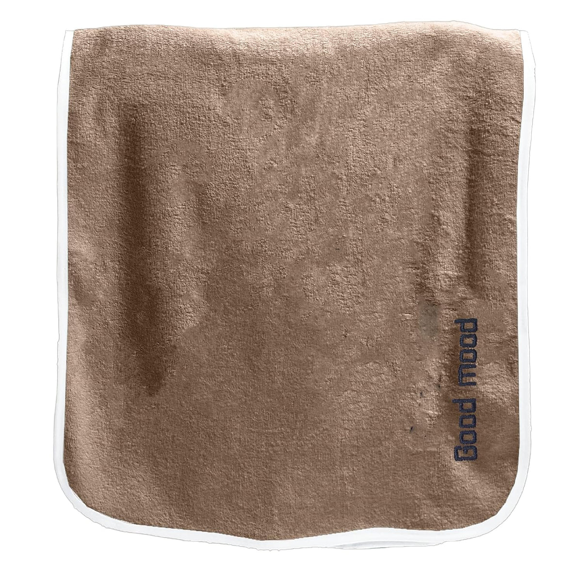 Housse Premium Soft Microfiber Embroidery Bath Towel 350 Gsm | Soft Absorbent Quick-Drying Sweat Towel (Good Mood - Brown)