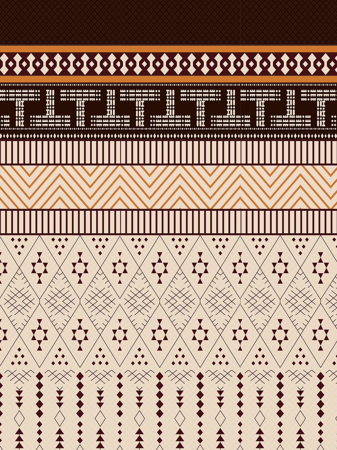 Soft Cotton Super King Size Bedsheet With 2 Large Size Pillow Covers - 108 X 108 Inches, Brown & Beige | 240 Thread Count Suitable For All Seasons & Easy To Wash