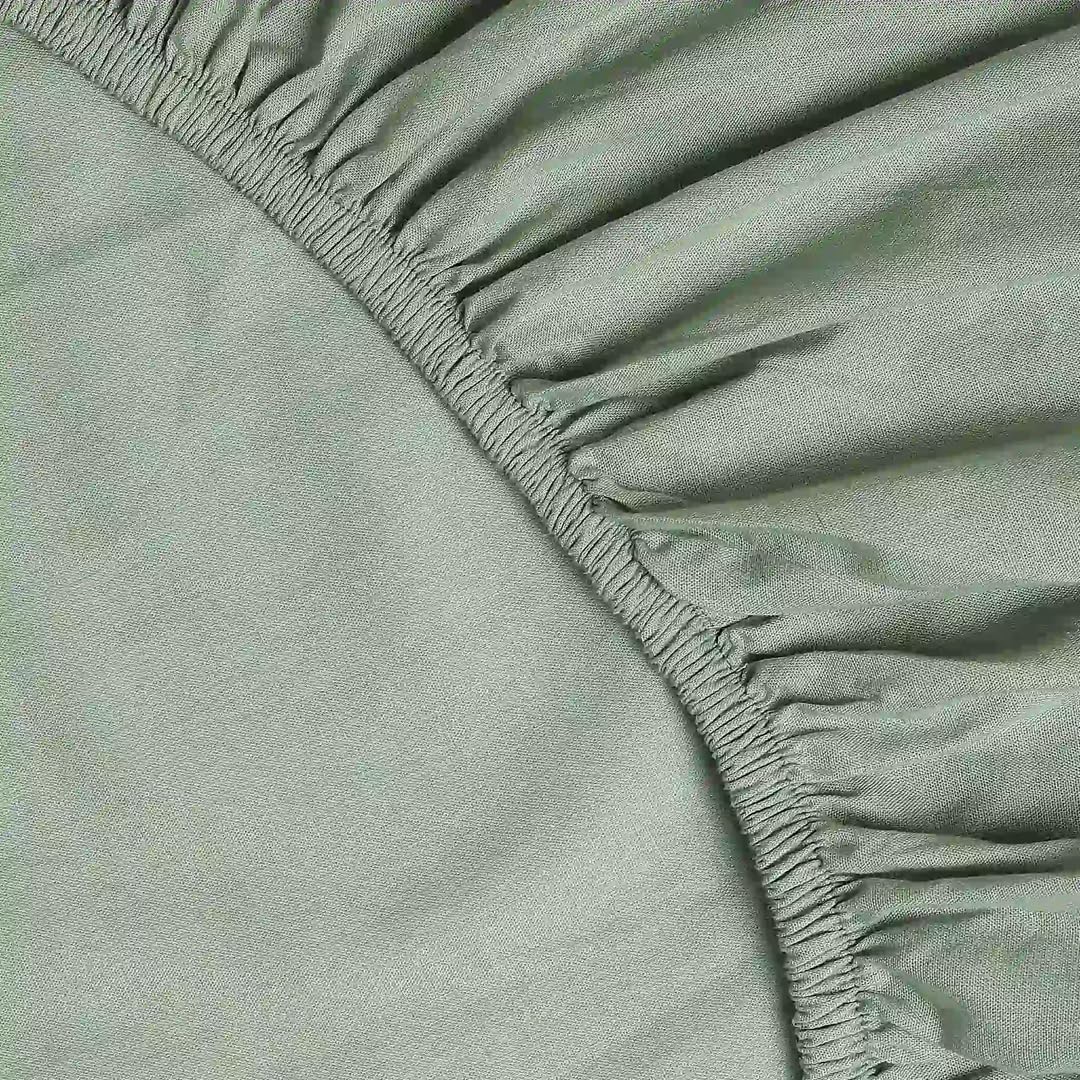 Queen Size Bedsheet For Double Bed With 2 Pillow Cover - 60 X 78 Inches, Sage Green | 100% Cotton, Soft & Breathable - Bedsheet Collection