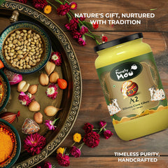 100% Pure Premium A2 Cow Ghee By AMP Purely Moo | Natural & Healthy Desi A2 Cow Ghee Perfect For Overall Health | 2 Litre (1 Litr * 2) 67.6 Ounce | Jar Pack