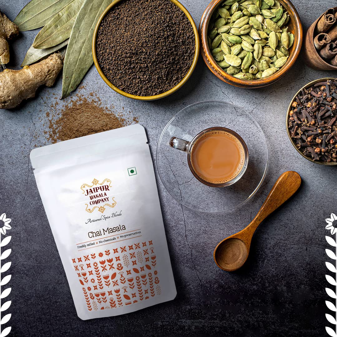 Jaipur Masala Company Chai Masala - Pack Of 2 X 100gm, 3.5 Ounce Each | 100% Natural 9 Premium Spices For Kadak Masala Chai - India Tea Spice Mix | Tea Masala Powder - No Preservatives & Chemicals