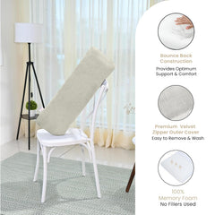 Memory Foam Half Body Pillow, For Sleeping & Hugging, Pregnancy, Cream - 30 X 10 X 5 Inches | Long Cuddle Pillow Suitable For Side Sleepers & Back Support | Velvet Cover, Multipurpose Use