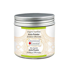 Greenwood Essential Pure Amla Powder (Indian Gooseberry) Emblica Officinalis Organic Certified 100% Natural Therapeutic Grade | 100gm 0.2lbs