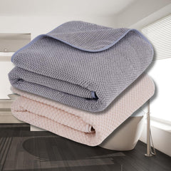 Fezora Microfiber Contler Bath Towels 700 Gsm | Large Size Bath Towel Soft & Absorbent Bath Towel For Men & Women (Grey & Cream)- Pack Of 2