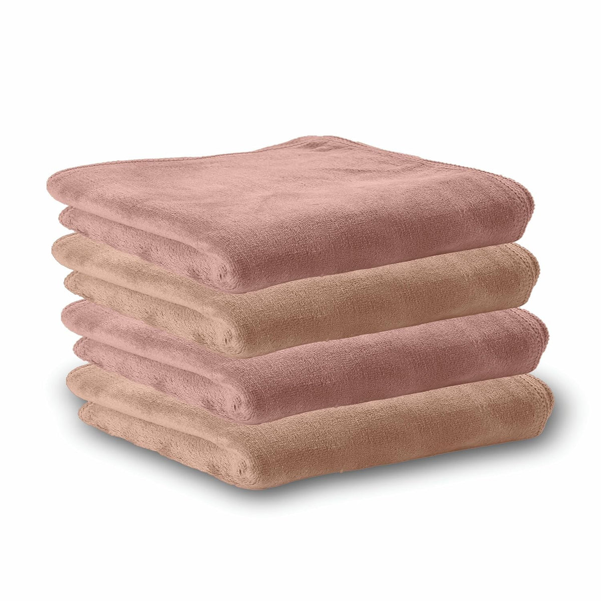 Housse Microfiber Hand Towel 800 Gsm | Premium Quality Towels Ultra Absorbent & Anti-Bacterial For Gym (Peachy Pearl & Dusky Orchid) - Pack Of 4