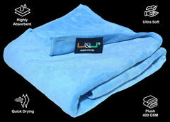 U & U Unique Utilities Microfiber Bath Towels Large Size 400 Gsm | Bath Towel For Men & Women | Soft, Ultra Absorbent & Quick-Dry Towels For Bathing (Blue)