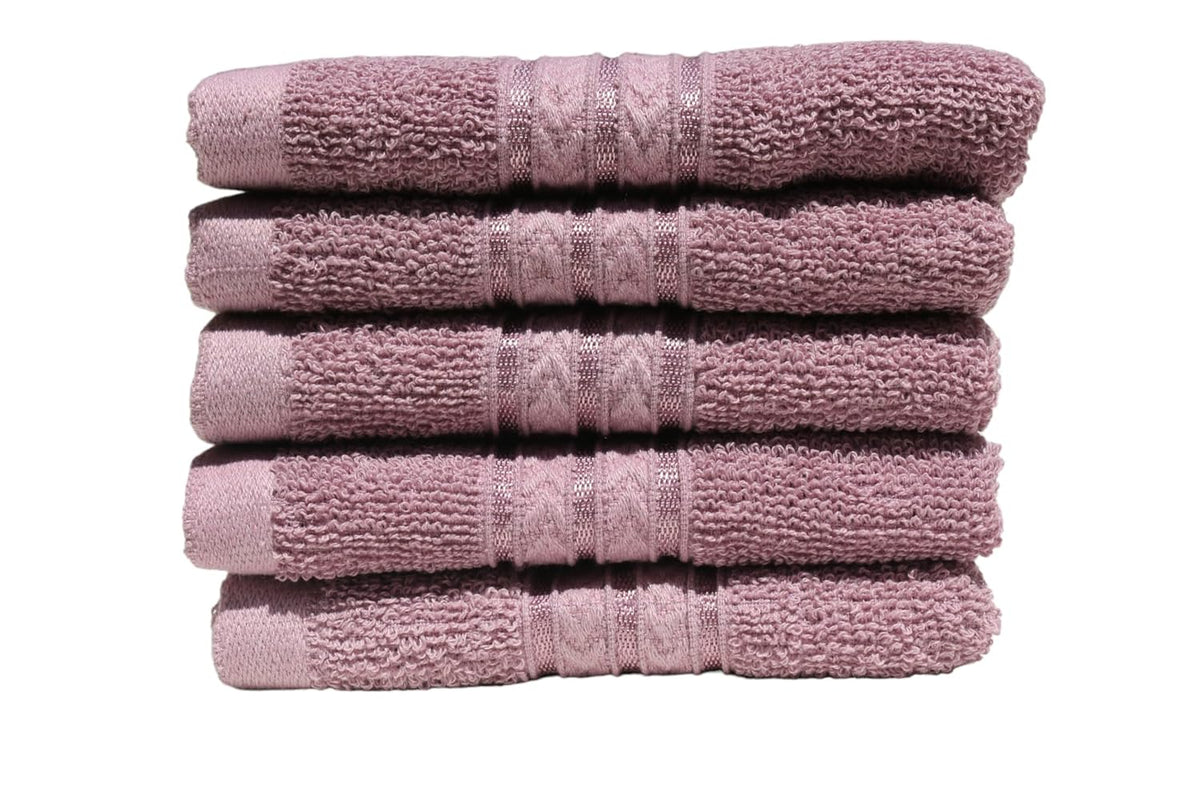 Solance Super Cotton Hand Towel 1000 Gsm | Ultra Soft & Super Absorbent Hand Towel (Purple) - Set Of 5