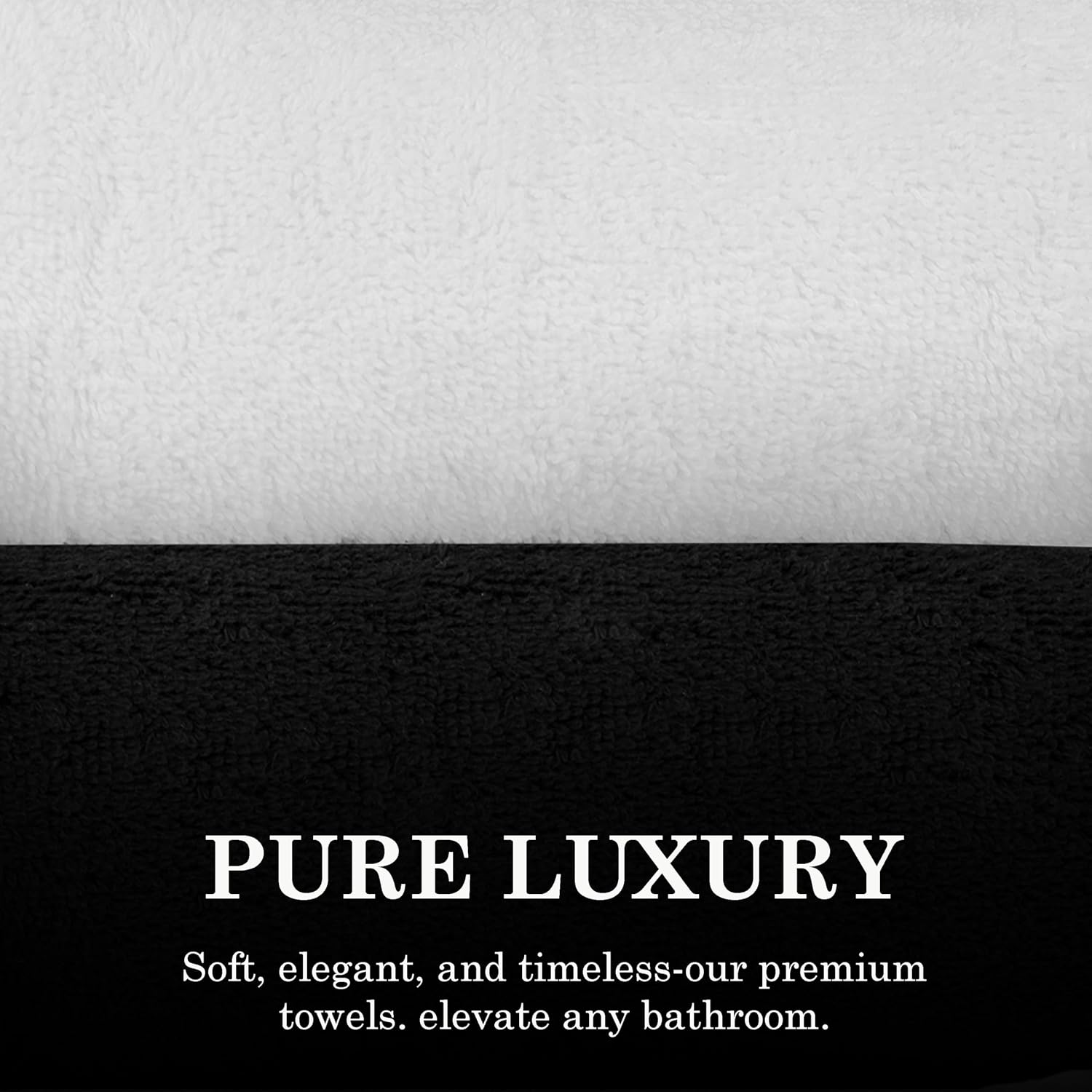Casa Copenhagen Designed In Denmark Solitaire Super Soft 2 Pieces 100% Cotton Large Bath Towel 525 Gsm - Black & White
