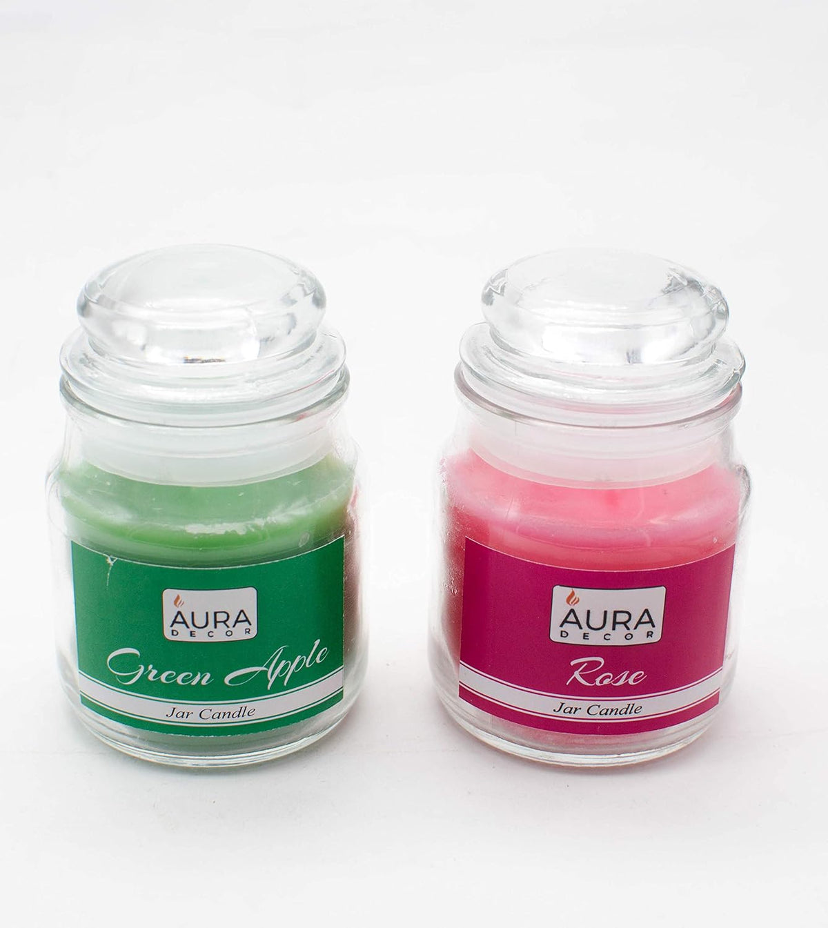 GREEN APPLE & ROSE FRAGRANCE JAR CANDLE SET OF 2 | PARAFFIN WAX | BEST FOR DECOR