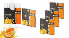 Aarogyam Herbals 100% Tobacco & Nicotine Free Cigarette For Relieve Stress & Mood Enhance Product For Smokers - 10 Sticks In Each Packet Muskmelon Flavour, Pack Of 5